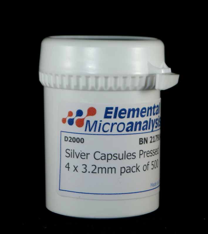 Silver Capsules Pressed 4 x 3.2mm pack of 500